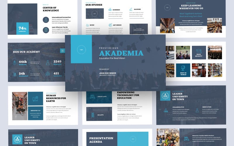 akademia university education powerpoint template original