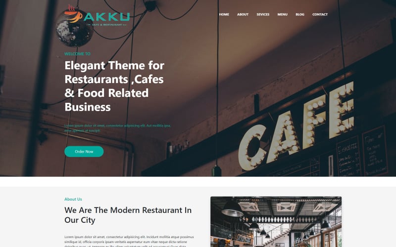 akku cafe and restaurant landing page template original