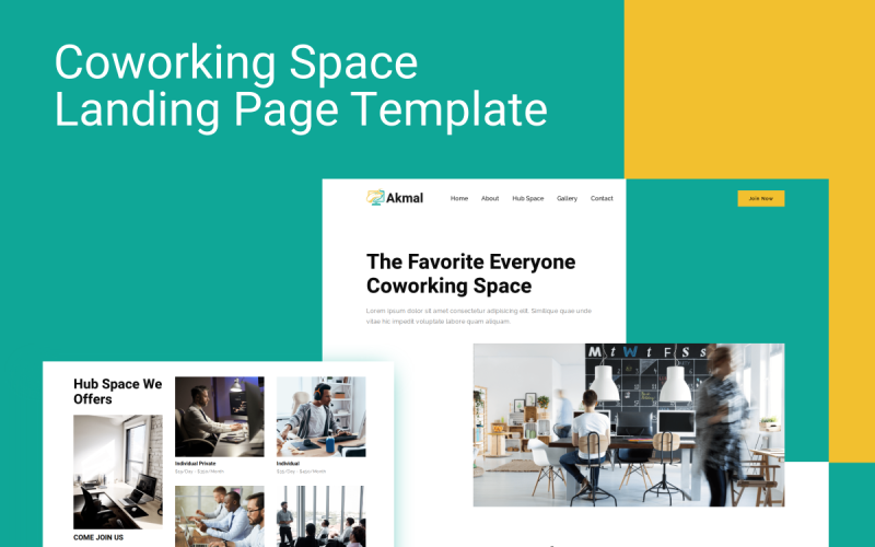 akmal coworking space landing page template original