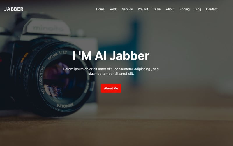 al jabber modern portfolio photograper landing page template original