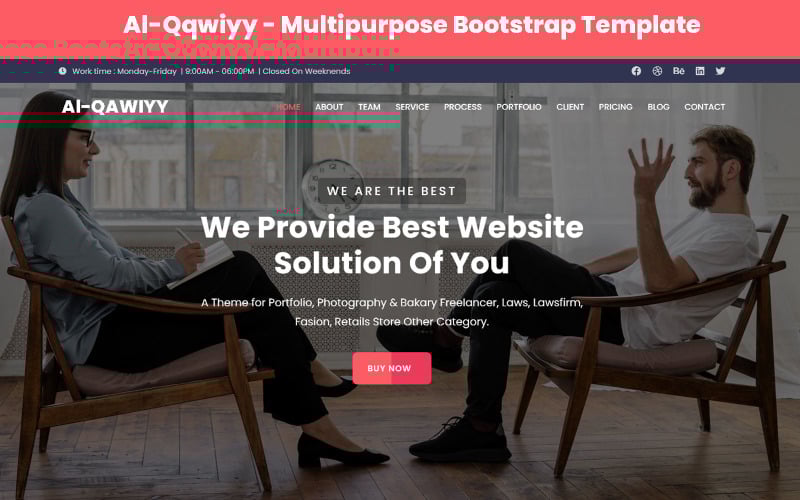 al qawiyy multipurpose html landing page template original