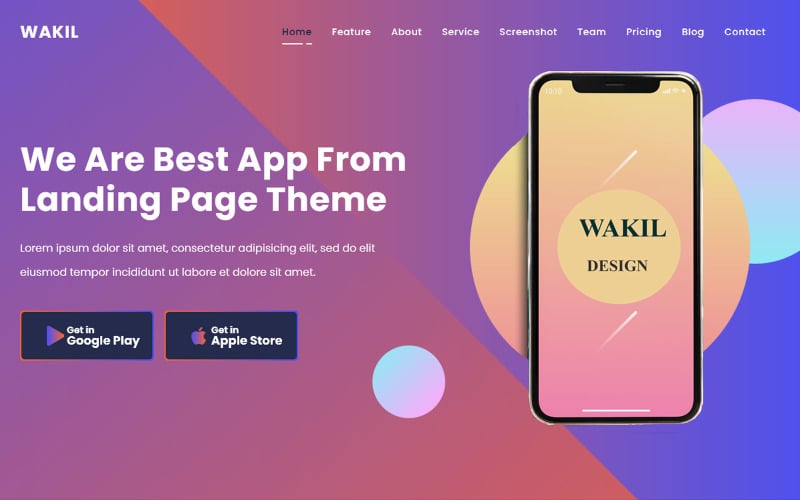 al wakil multpurpose app amp product landing page template original