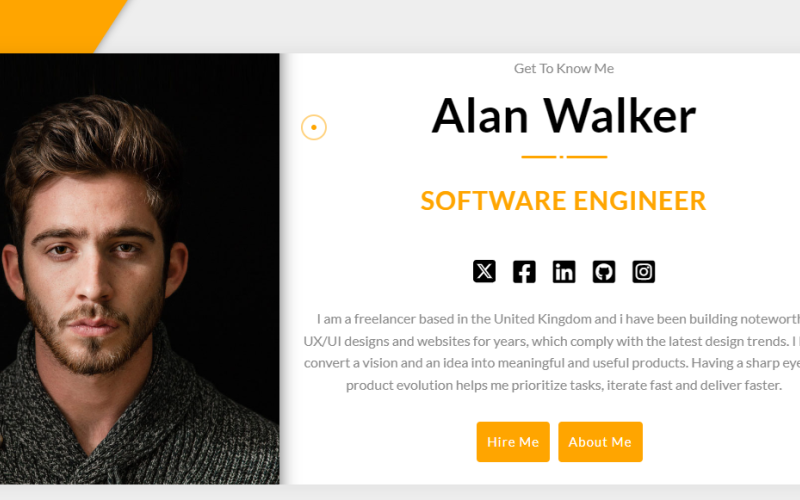 alan walker portfolio landing page template original