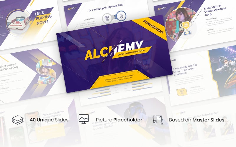 alchemy esport gaming presentation powerpoint template original