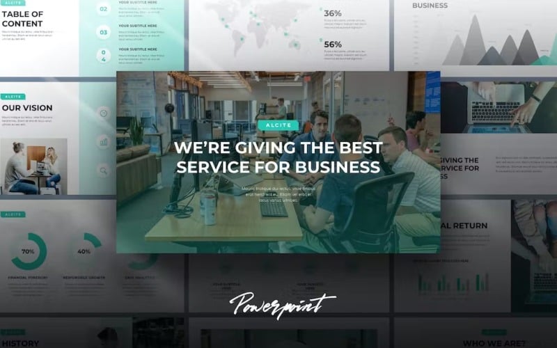alcite business report powerpoint template original