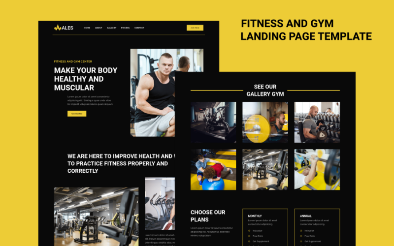 ales fitness amp gym landing page template original