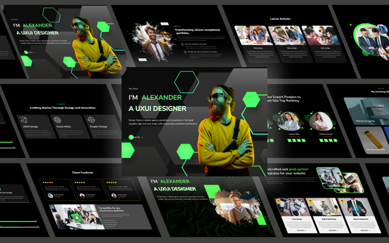 alex personal portfolio powerpoint presentation template original