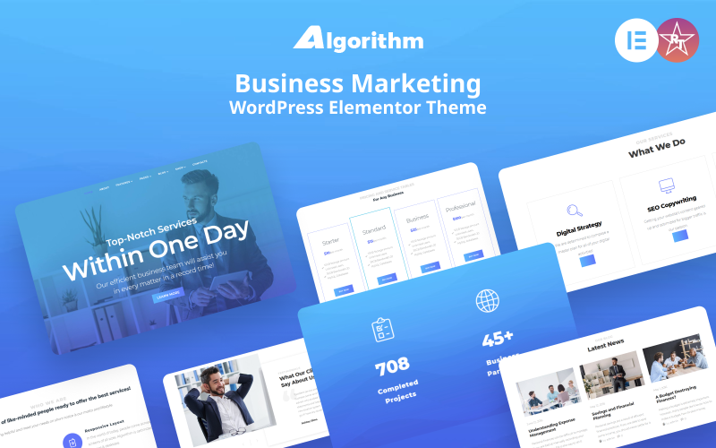 algorithm business marketing wordpress elementor theme original