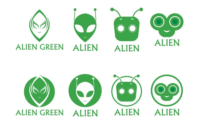 alien head logo and symbol icon vector original