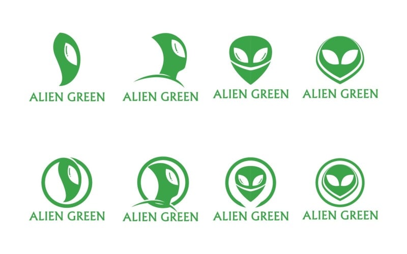 alien head logo and symbol icon vector original