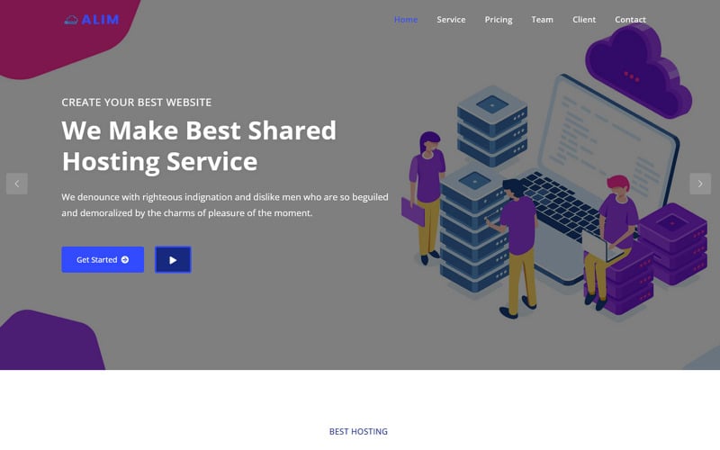alim web hosting bootstrap landing page template original