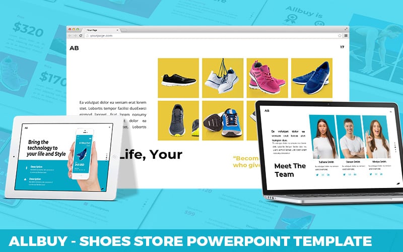 allbuy shoes store powerpoint template original