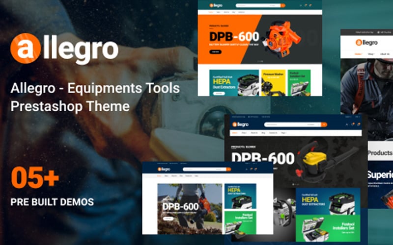 allegro elementor equipment and tools store prestashop theme original
