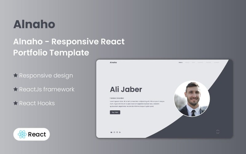 alnaho responsive react portfolio template original