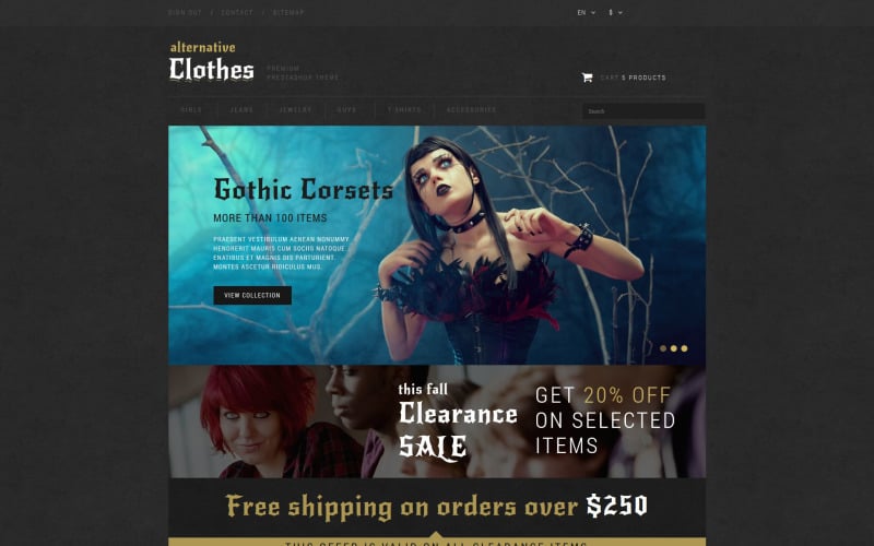 alternative clothing store prestashop theme original