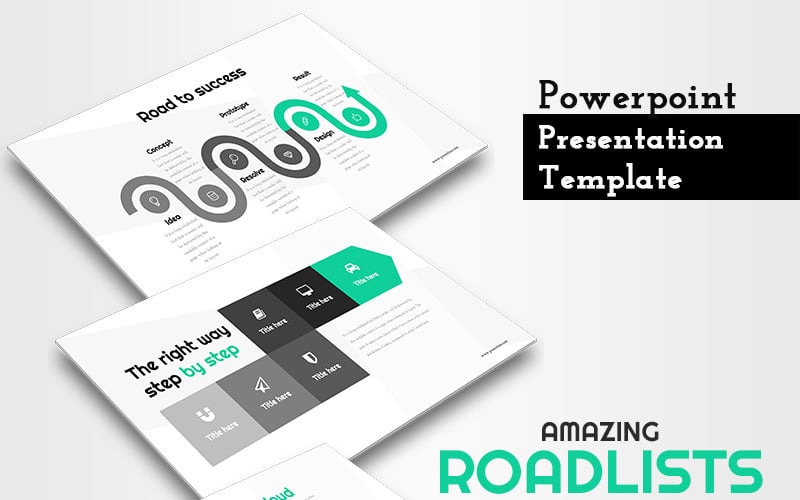 amazing road lines presentation powerpoint template original