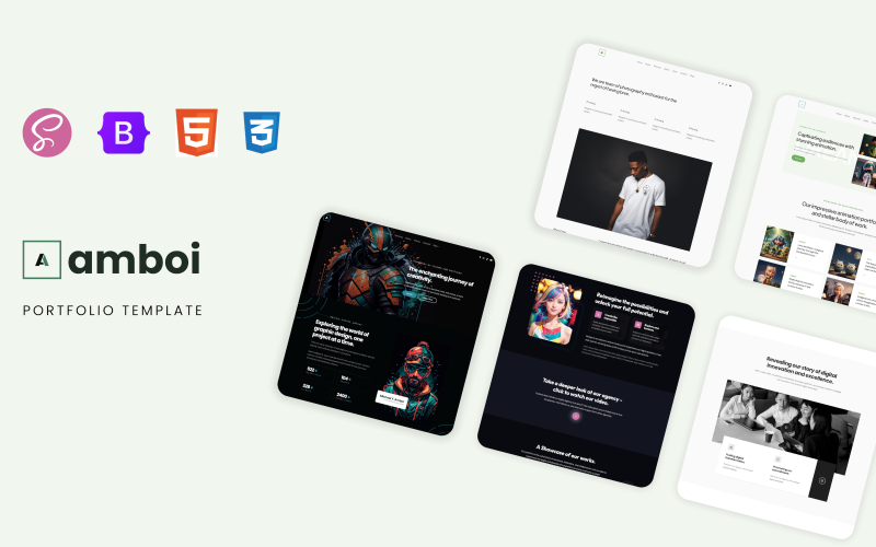 amboi responsive one page html portfolio template original
