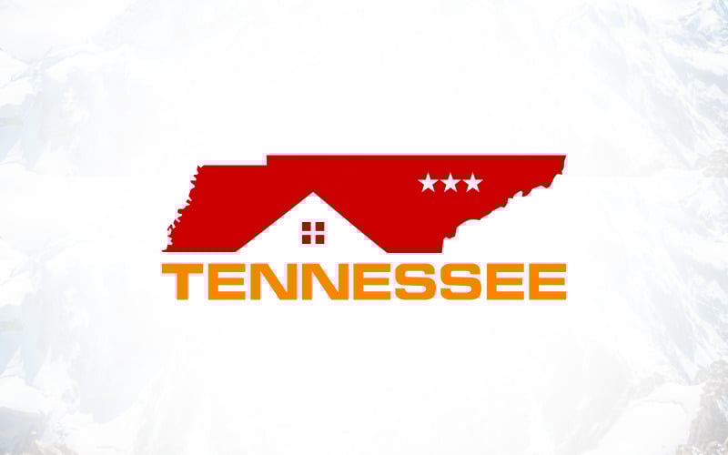 american tennessee state with house logo design original