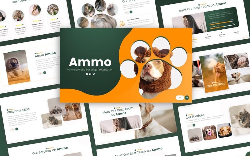ammo veterinary and pet shop powerpoint template original