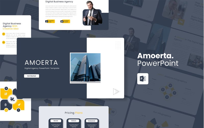 amoerta digital agency powerpoint template original