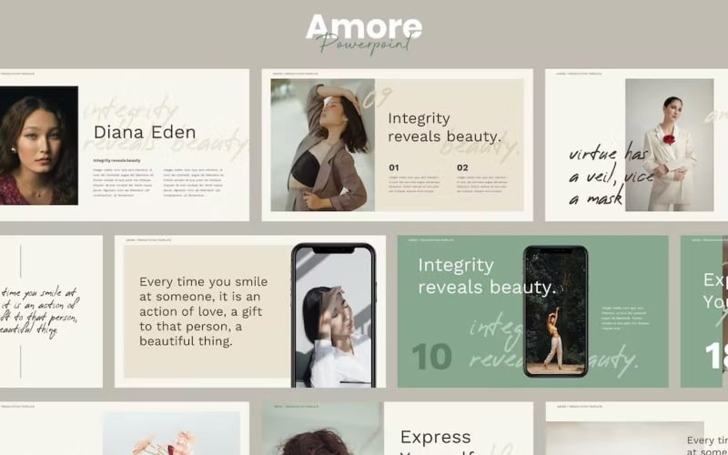 amore aesthetic theme powerpoint original