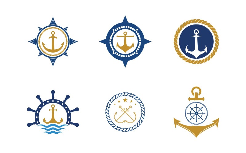 anchor ocean icon element logo template vector v original