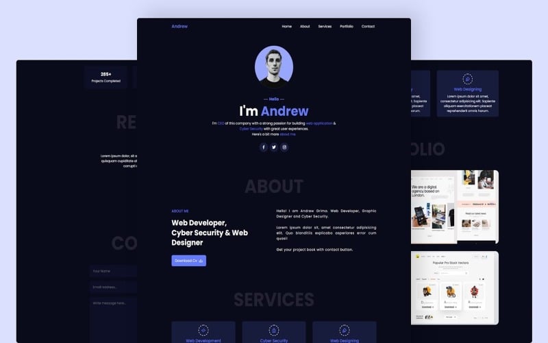 andrew responsive personal portfolio onepage template original