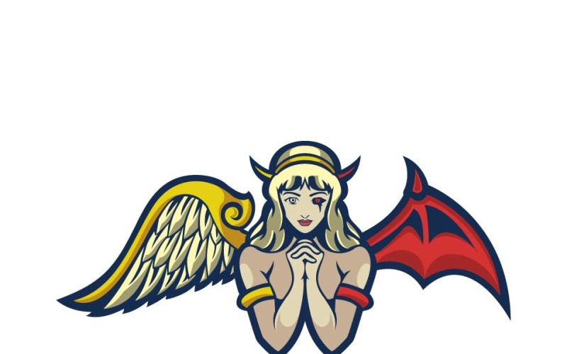 angel half demon logo template original