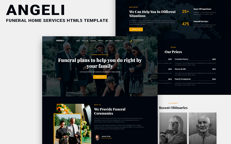 angeli funeral home services html template original