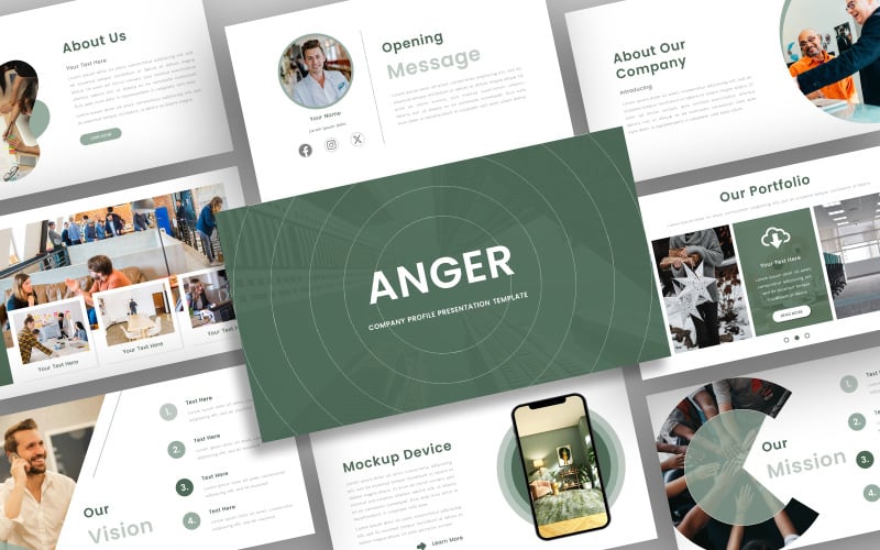 anger company profile powerpoint template original