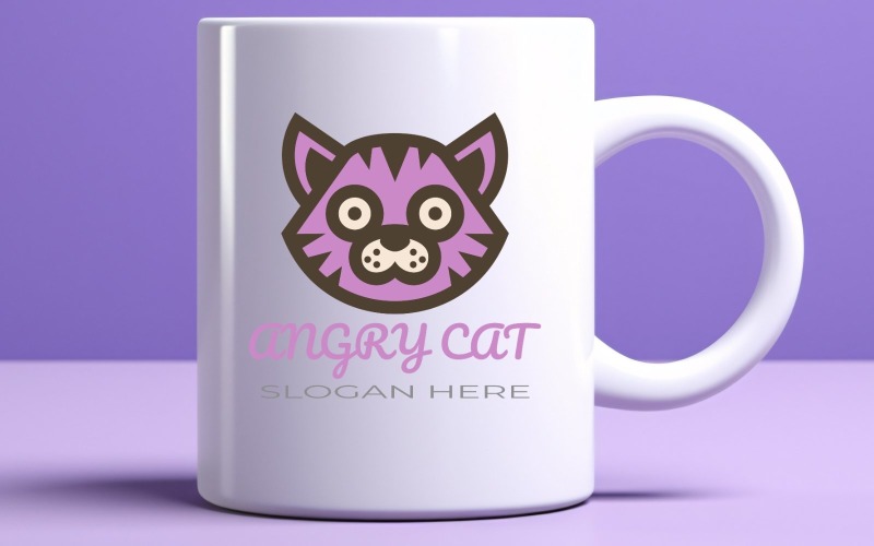 angry cat logo design templates original