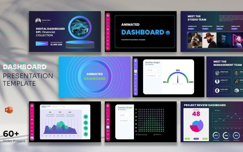animated dashboard powerpoint presentation template original