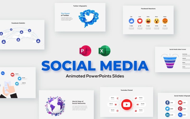 animated social media powerpoint infographic original