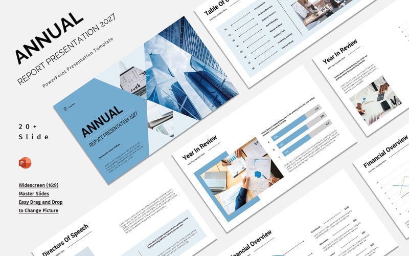 annual business report powerpoint presentation original