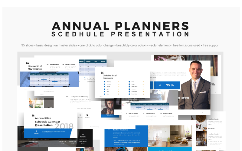 annual planner presentation powerpoint template original