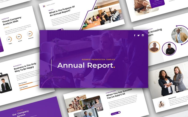 annual report business multipurpose powerpoint template original
