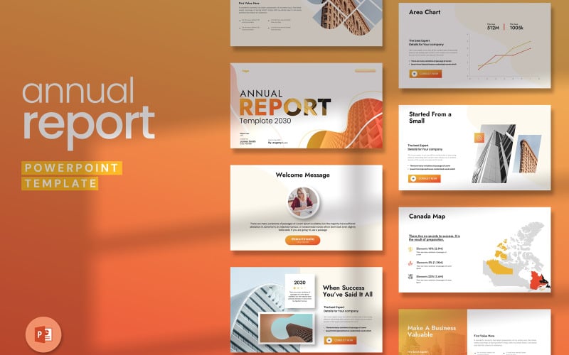 annual report powerpoint layout template original