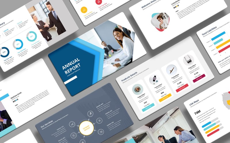 annual report powerpoint template original