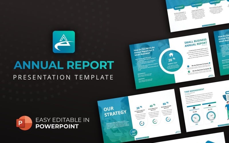annual report presentation powerpoint template original
