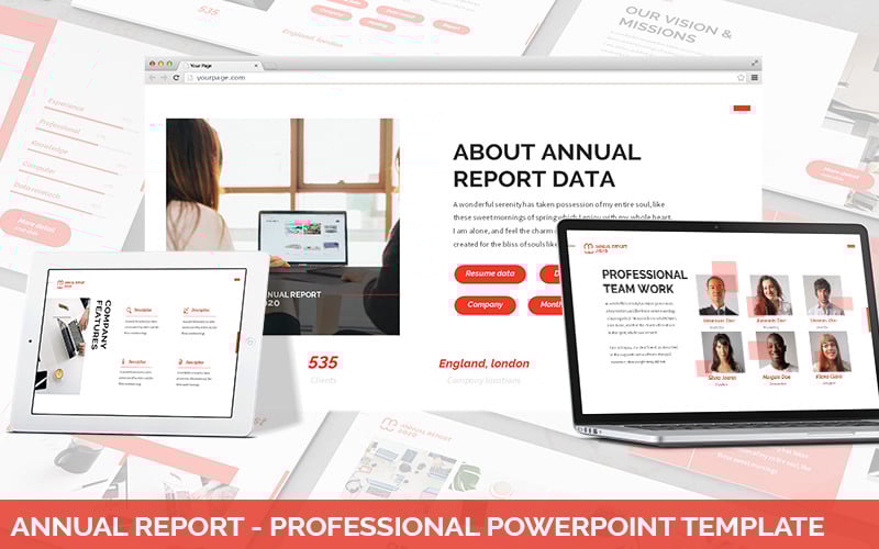 annual report professional powerpoint template original
