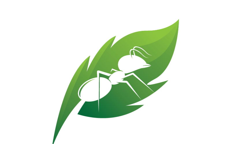 ant with leaf logo design original