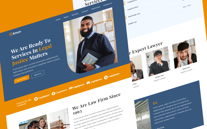 anun attorney law firm landing page template original