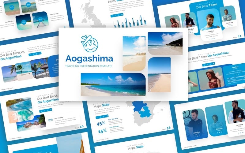 aogashima traveling multipurpose powerpoint template original