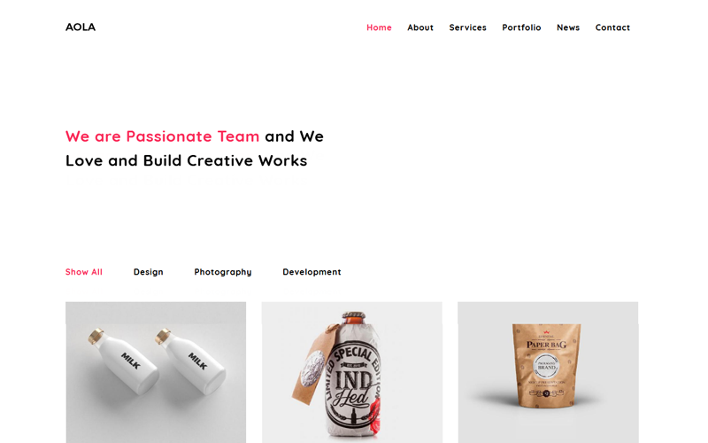 aola minimalist portfolio joomla template original
