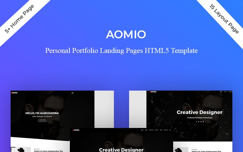 aomio personal portfolio landing page template original