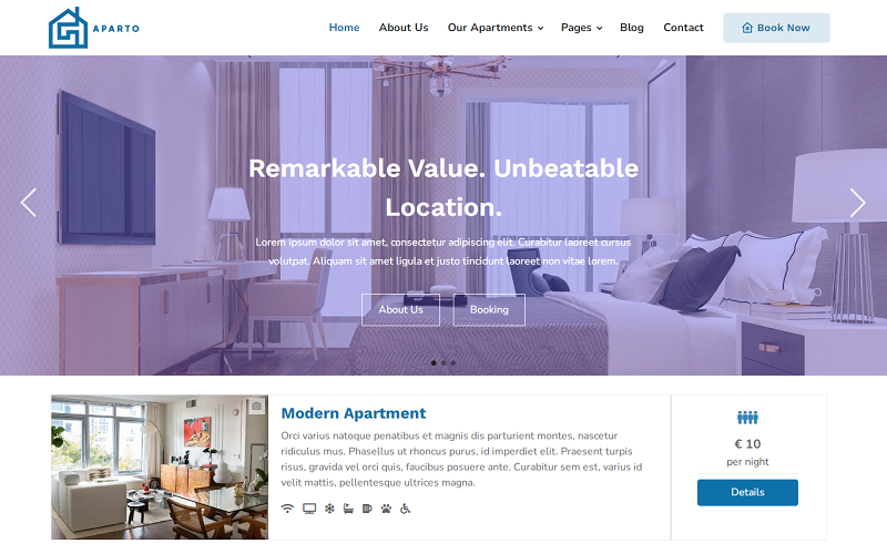 aparto real estate apartment building house flat rent and sell booking wordpress theme original