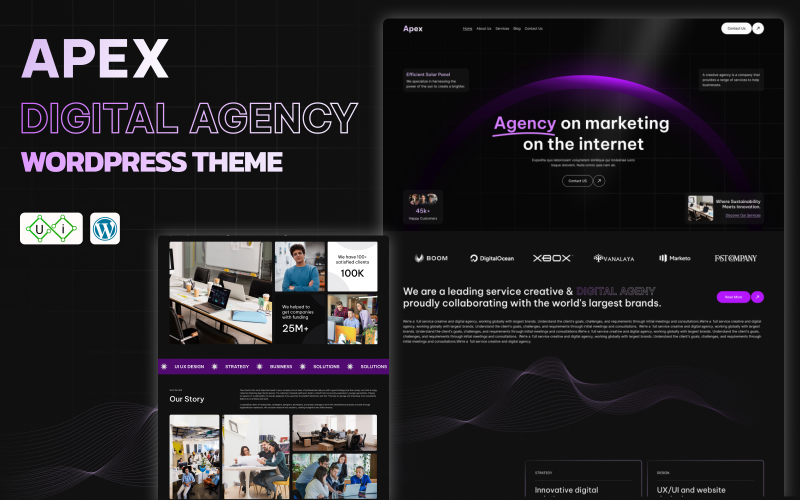 apex creative portfolio amp digital agency wordpress theme original