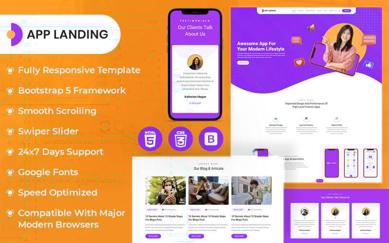 app landing html template original