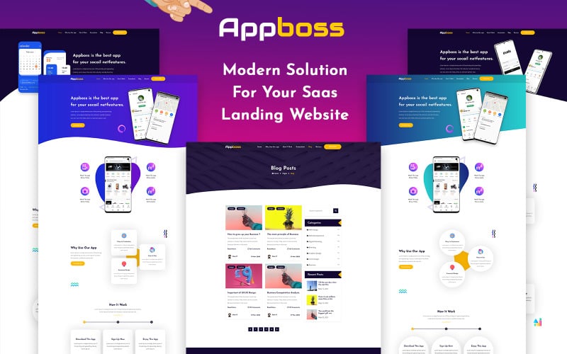 appboss app landing page html template original