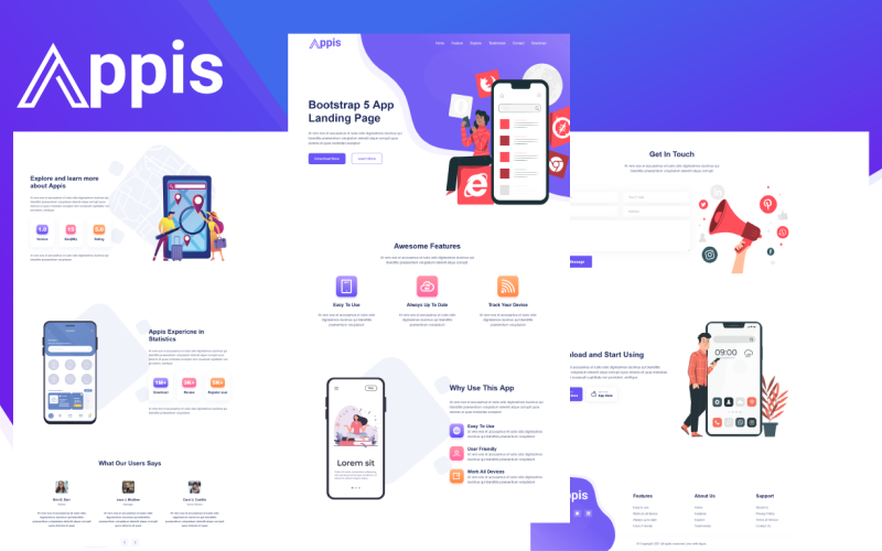 appis bootstrap app landing page template original